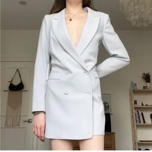 Amanda Uprichard Light Gray Long Sleeve Dress